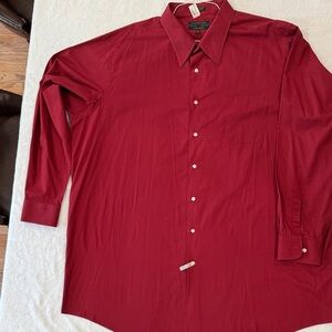 Colours Alexander Julian Shirt Long Sleeve Button Mens 3XLT Maroon Red  Vintage